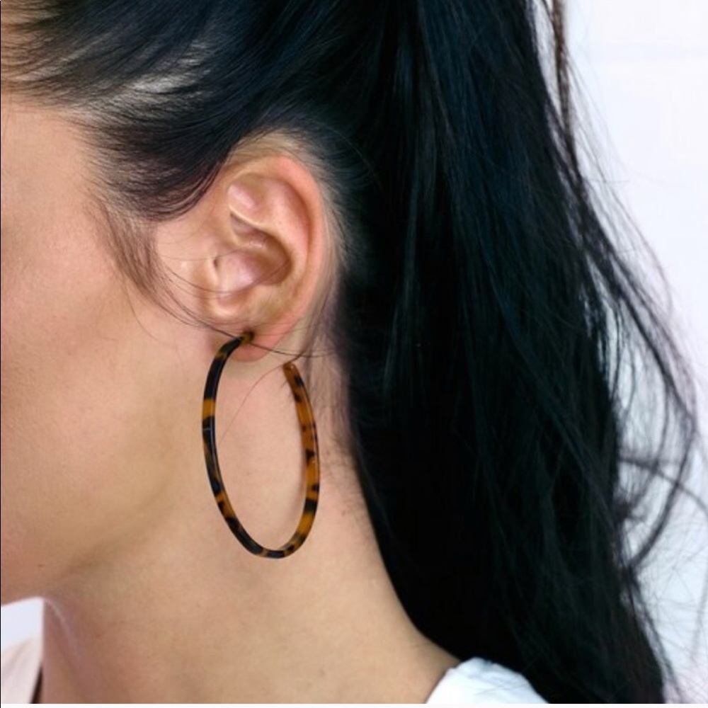 Tortoise Shell Hoop Earrings